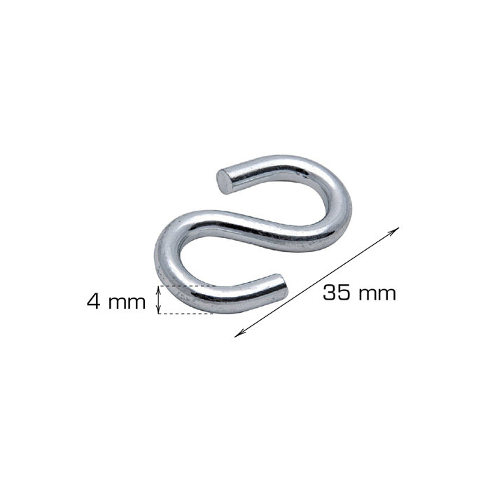 S-kroge 4 mm elforzinket 4 stk.